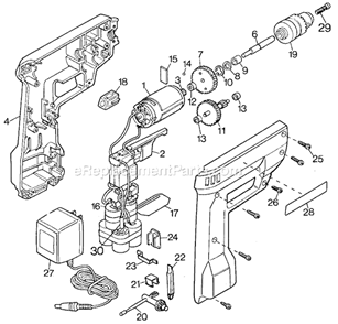 Page A Diagram and Parts List for 9013 Type 2 Black and Decker Cordless Drill